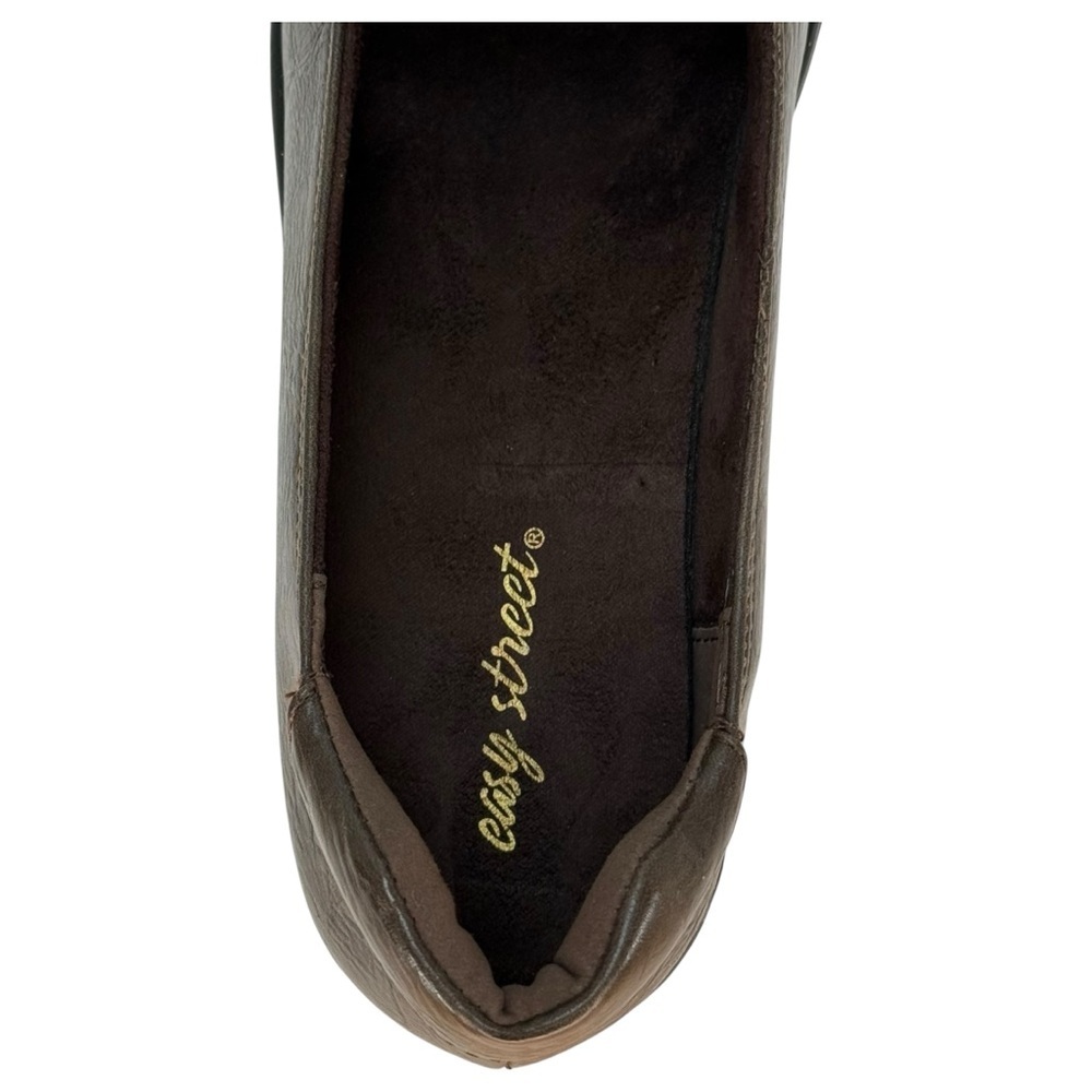 Easy Street Genesis Brown Burnished Faux Leather Womens Loafers Size 8N - Picture 8 of 13